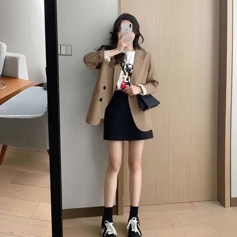 Áo Khoác Blazer Size XXS XS Form Nhỏ Màu Trơn Phong Cách Hàn Quốc Thời Trang Cho Nữ
