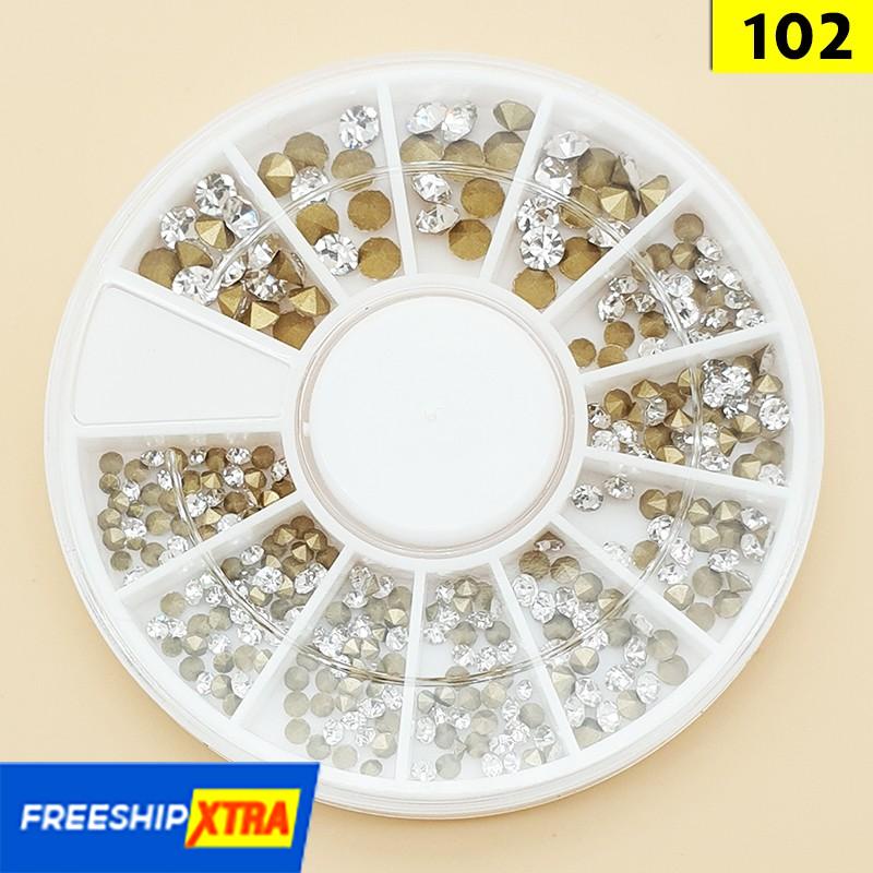 Đá chân keo, phụ kiện trang trí móng mix size PK01