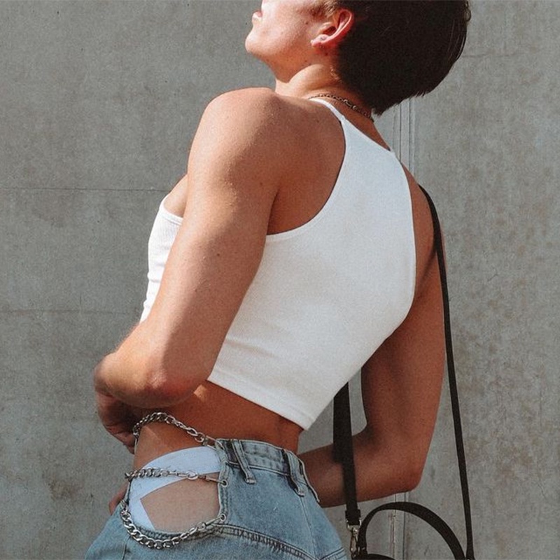 Áo croptop sát nách INCERUN ôm dáng in họa tiết cá tính thời trang mùa hè cho nam