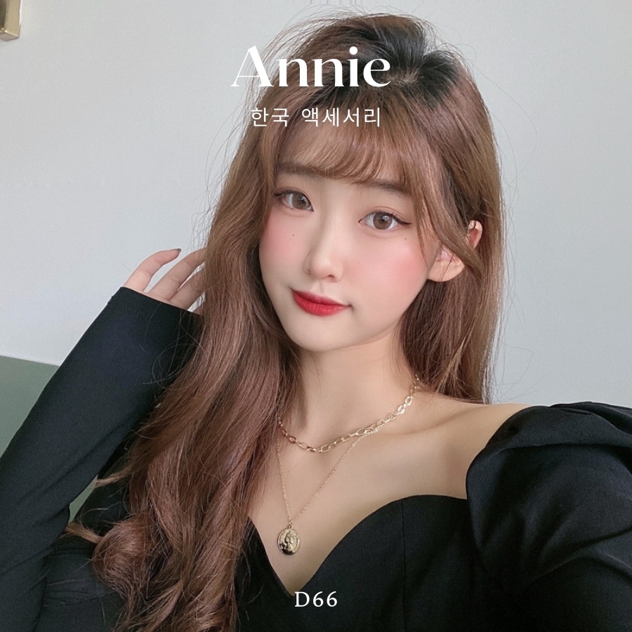 Dây chuyền phối kiểu 2 sợi hình đồng tiền mạ vàng phong cách cổ điển ANNIE - D66