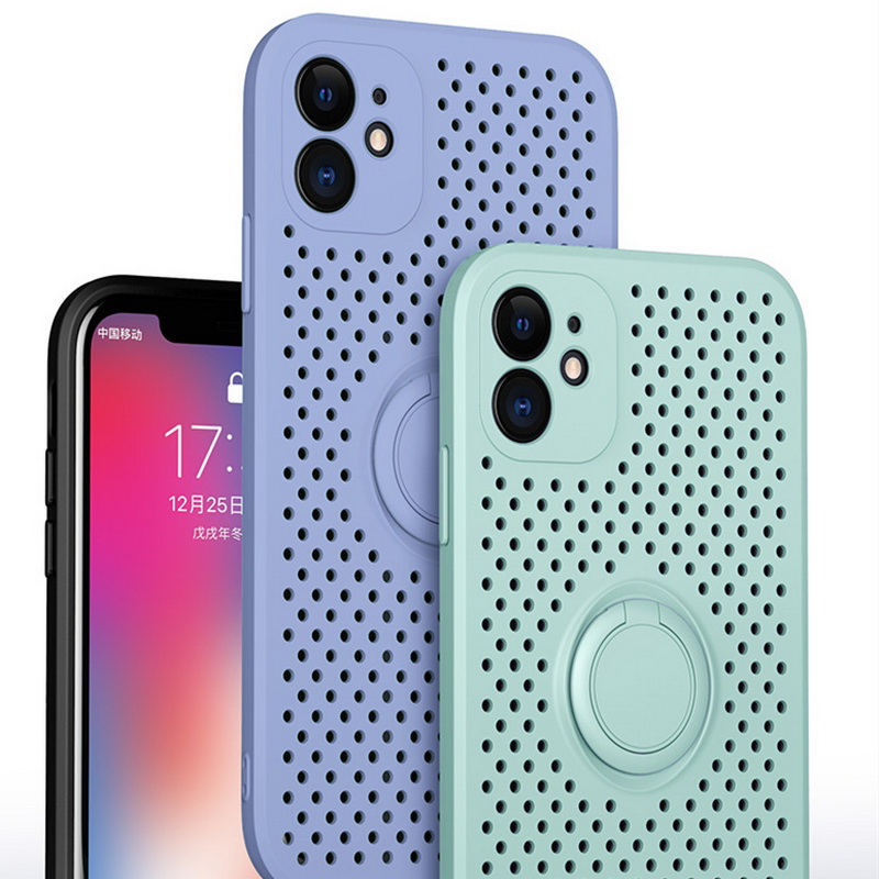 Ốp Điện Thoại Silicon Có Lỗ Tản Nhiệt Chống Sốc Cho iPhone 14 13 12 11 Pro Max XS XR X 8 7 Plus SE 2020