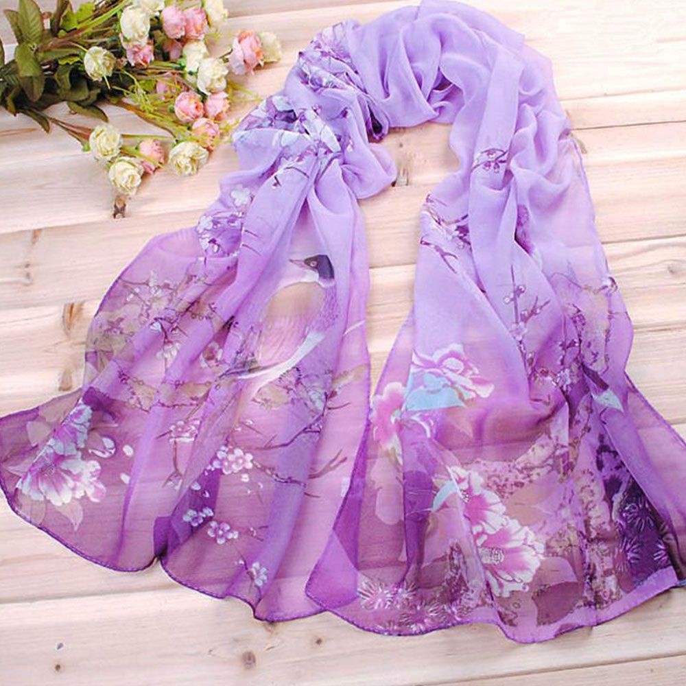 BLISS Fashion Scarves Floral Pashmina Beach Women Chiffon Wrap Summer Printed Casual Long/Multicolor