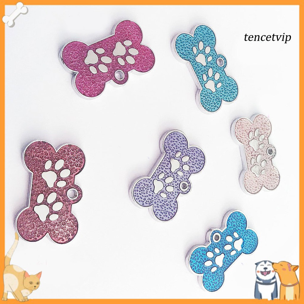 Thẻ tên chống thất lạc hình khúc xương đáng yêu cho thú cưng