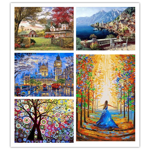 Diy digital oil painting collection, wall painting, home decoration cross stitch