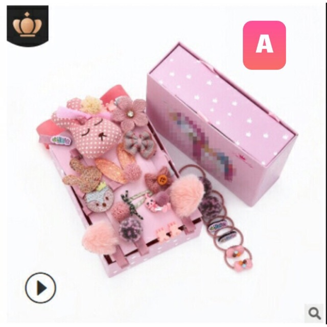 Set nơ cài tóc 24 món cho bé siêu xinh