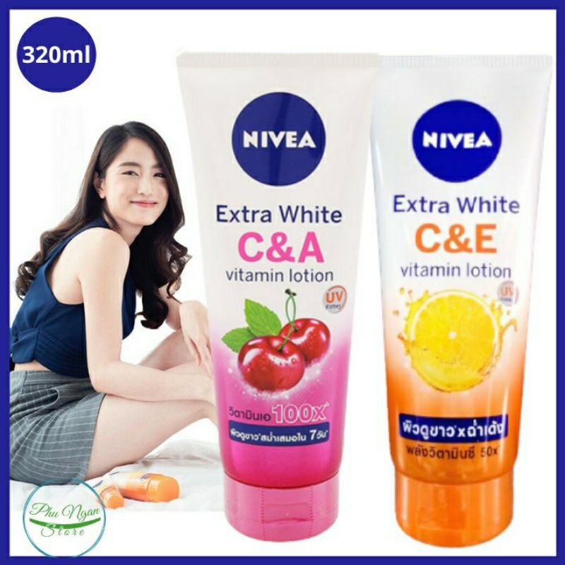 Sữa Dưỡng Thể Nivea Extra White C&E Vitamin Lotion trắng da dưỡng ẩm Thái Lan 320ml