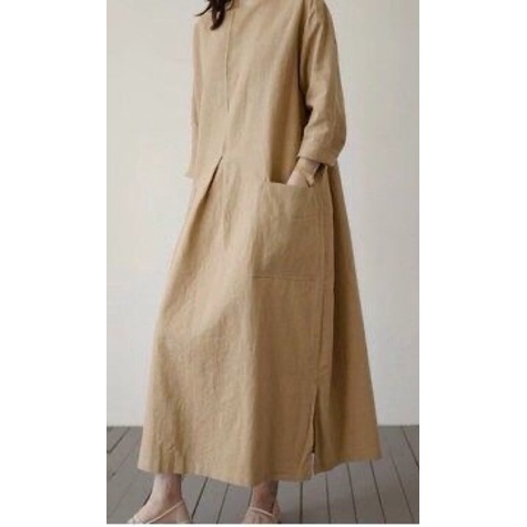 Giảm 50% Đầm Linen nhấn ly