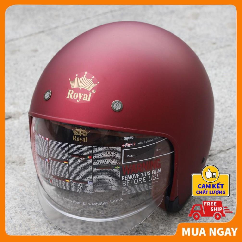 Mũ bảo hiểm Royal M139 kính âm đỏ đô