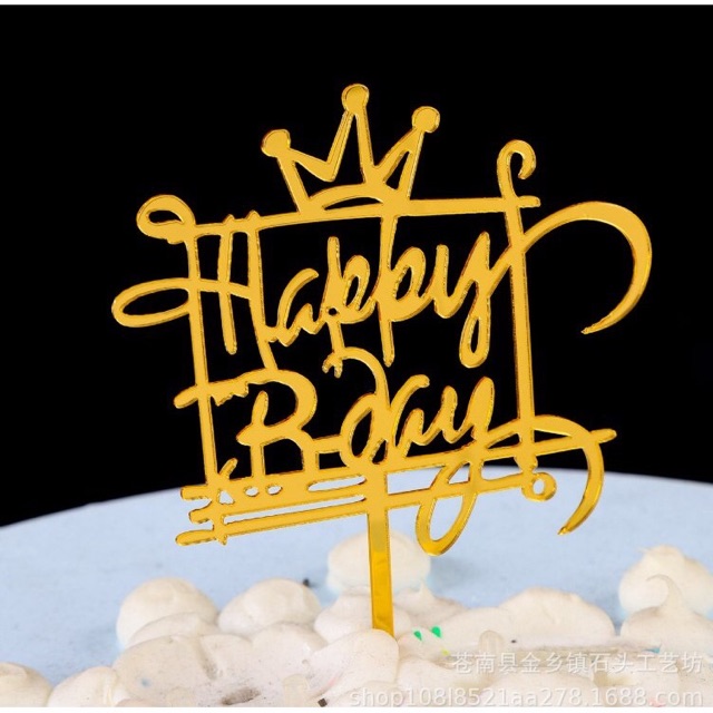 Cây Happybirthday( topper) cắm bánh kem Meka trang trí sinh nhật