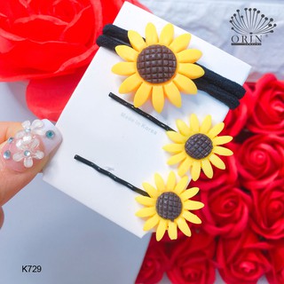 Set buộc tóc, kẹp tóc hoa hướng dương thời trang K729 K1058 K1059