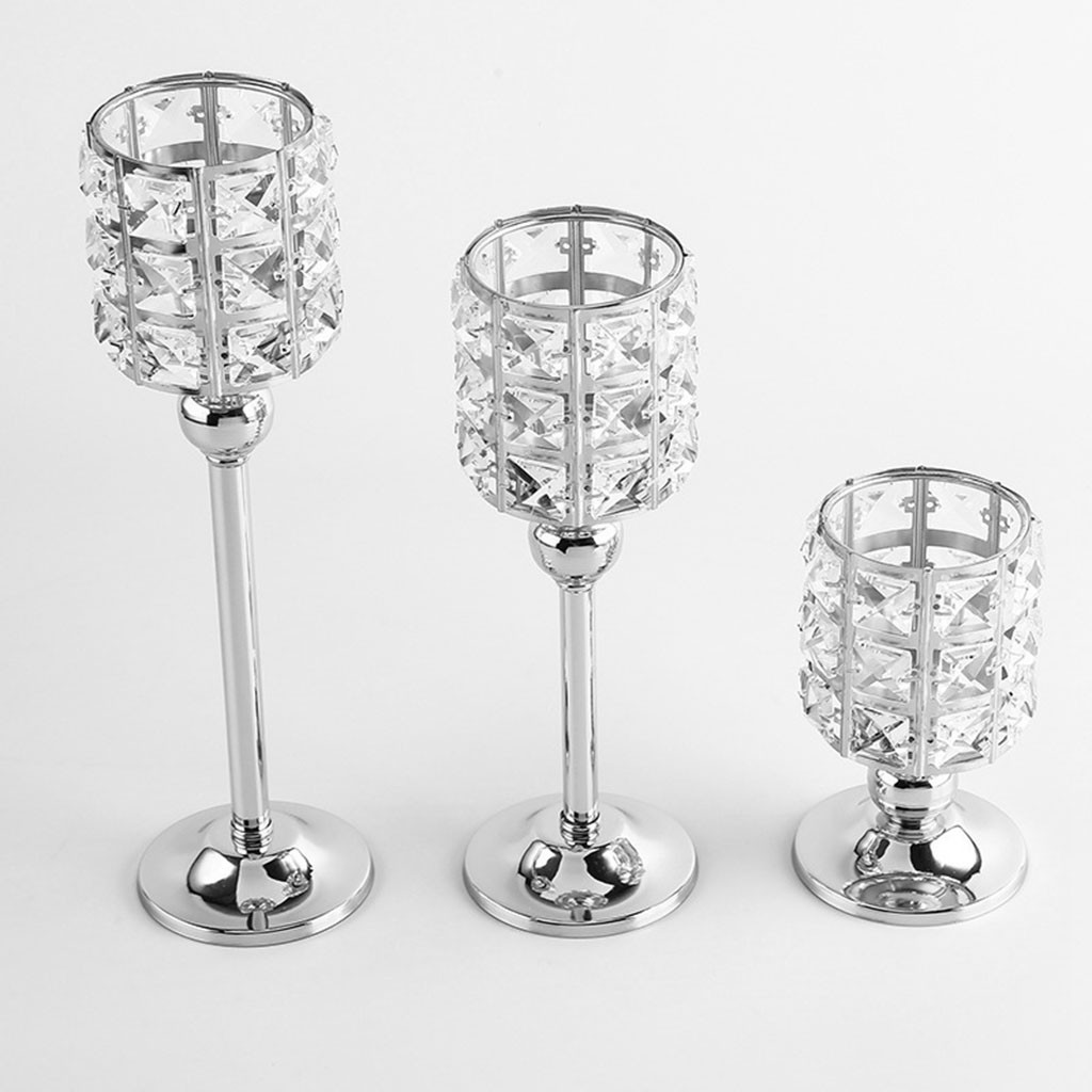 Chân nến pha lê trang trí nhà ở trung tâm bữa tiệc