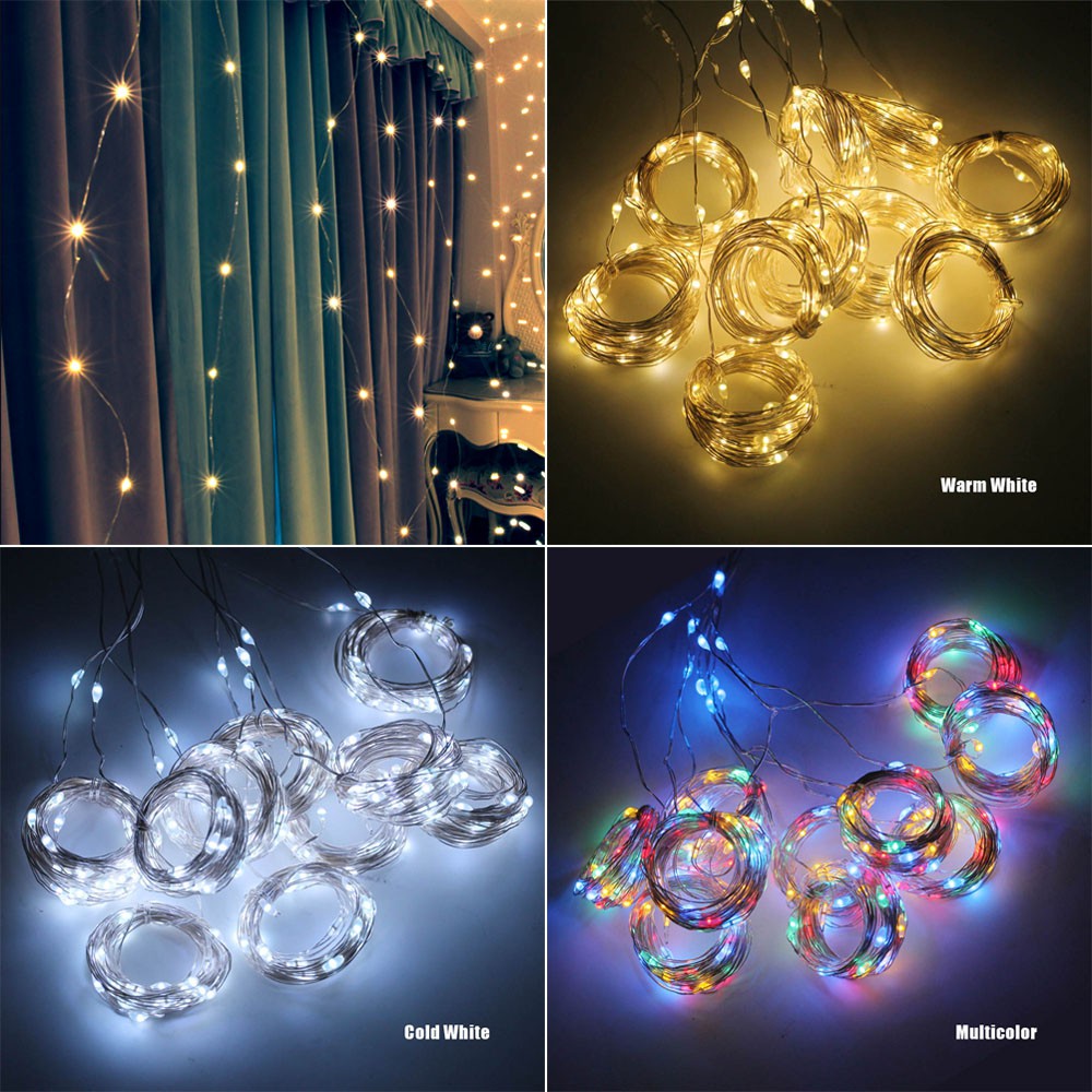 Remote Control LED Window Curtain String Lights/Christmas Wedding New Year 8 Modes Fairy Lights Garland/Home Bedroom Decor Holiday Decorations USB Strip Lighting