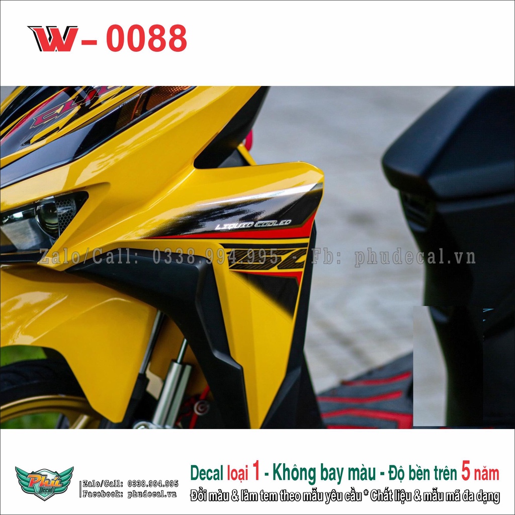Tem rời Dán Xe Vario,Click vàng đen (15)