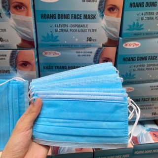 Hộp Khẩu Trang Y Tế 4 Lớp,Hộp 50 Chiếc Tác Dụng Kháng Khuẩn,Lọc Khói Bụi Độc Hại.