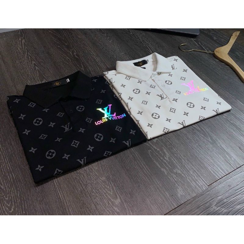 [ GIẢM GIÁ ] Áo thun polo nam nữ Lv phản quang logo sọc chữ Lv cực chất, vải cotton mịn | BigBuy360 - bigbuy360.vn