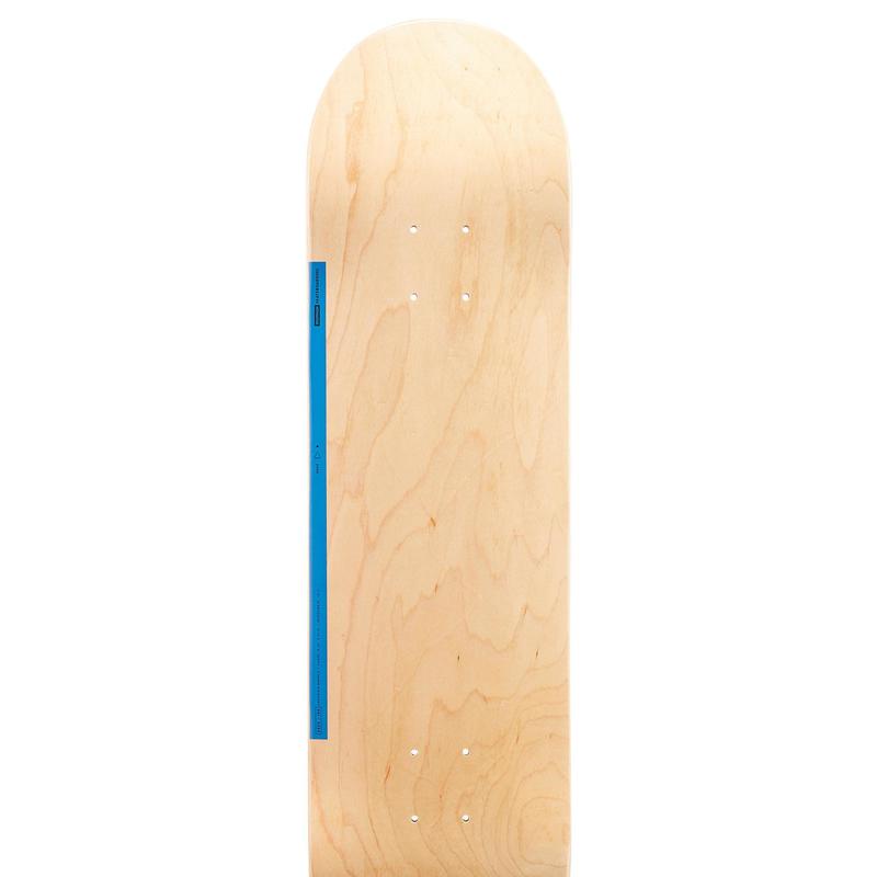 Sàn ván trượt deck Decathlon Oxelo 100 cỡ 8,25 màu gỗ/xanh dương