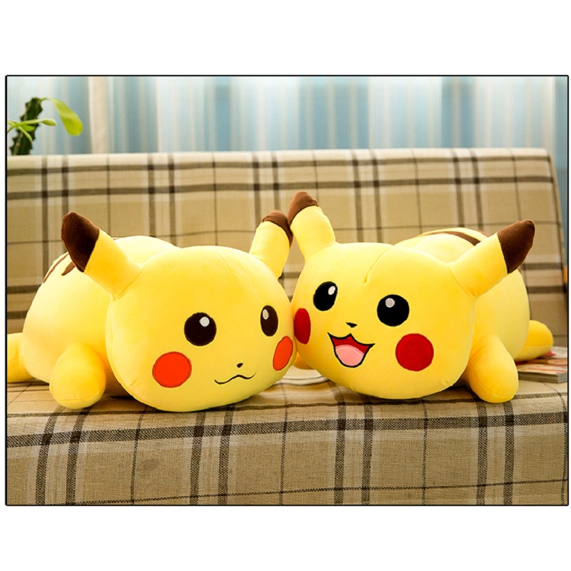 Gấu bông pikachu, thú nhồi bông gối ôm pikachu cao cấp vải nhung co giãn 4 chiều