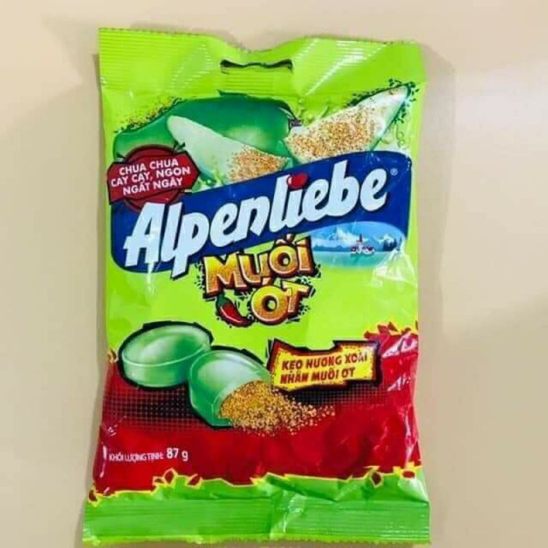 KẸO ALPENLIEBE HƯƠNG XOÀI NHÂN MUỐI ỚT(TÚI 87gr_30VIÊN/1GÓI)