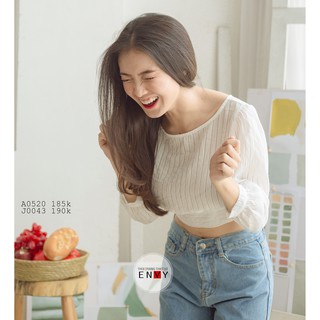 Áo kiểu croptop thắt nơ ENVY A0520