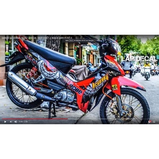 Tem trùm Sirius cá mập đỏ đen, độ team dán phủ decal xe máy spark giá rẻ đẹp