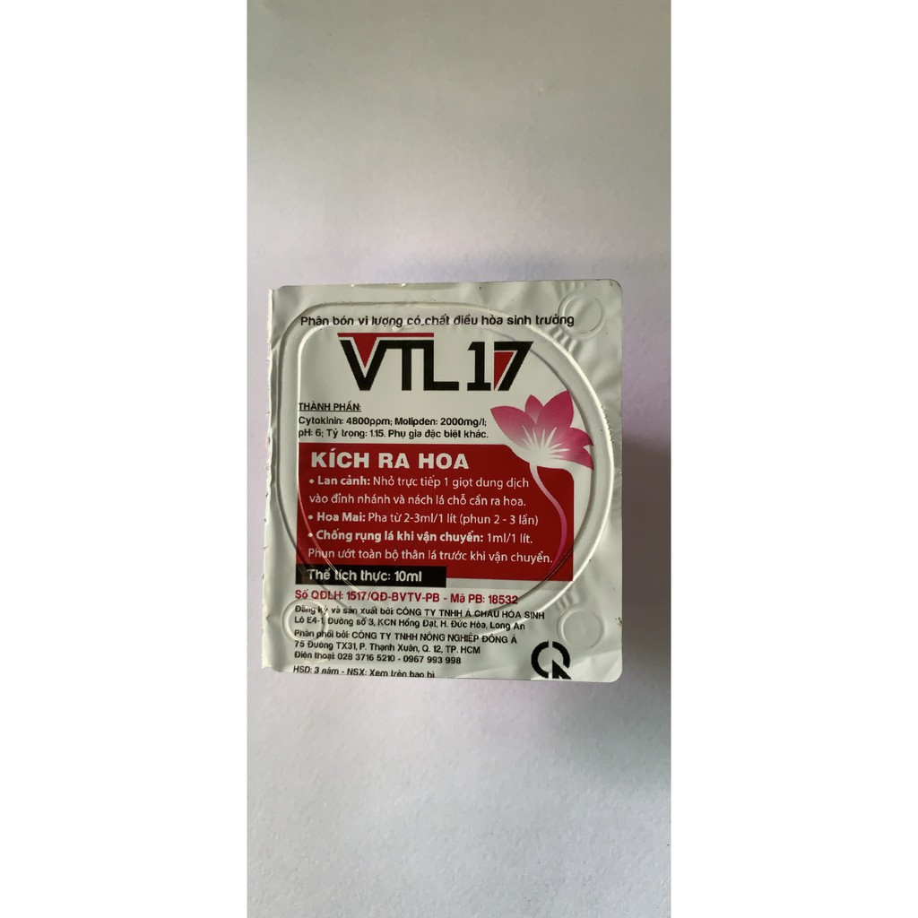 Kích ra hoa lan nách lá hoặc đầu ngọn VTL 17 Hũ 10ml
