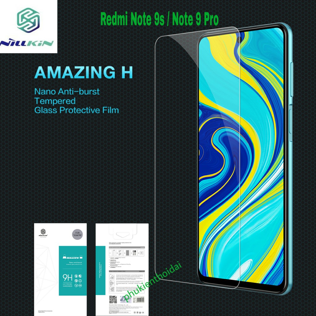 Cường lực Redmi Note 9s / Note 9 Pro  FREESHIP Từ 50k hiệu Nillkin 9H Trong suốt trơn mượt hạn chế vân ( check code )
