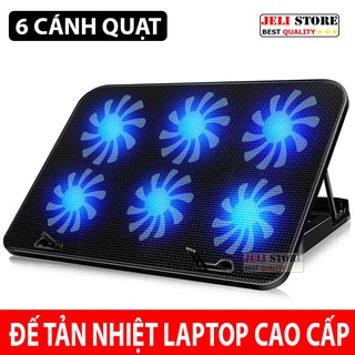 Đế Tản Nhiệt Lap Top 6 Cánh Quạt Đèn Led Chiếu Sáng - Đế Tản Nhiệt Cực Mỏng Chắc Chắn