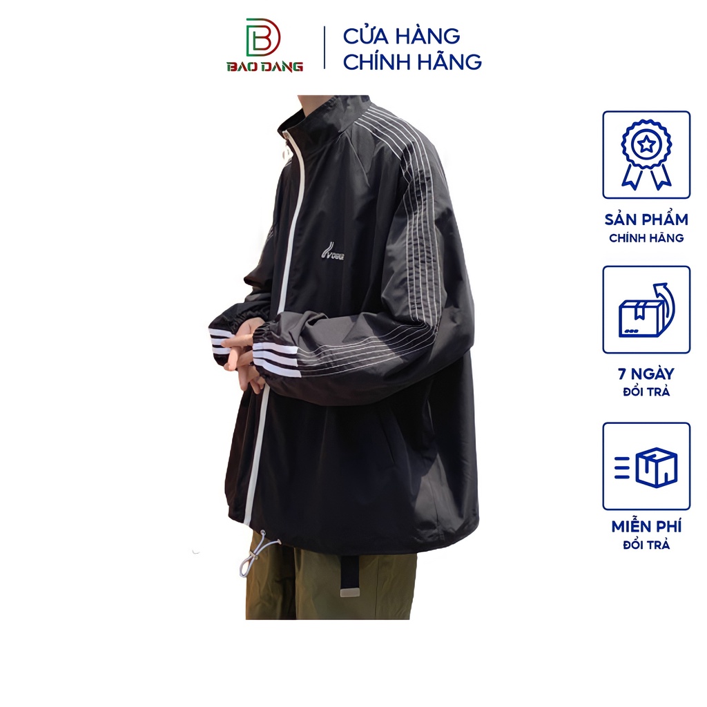 Áo khoác nam cổ đứng vải dù nhật 2 lớp chạy sọc đi mưa , chống nắng , cản gió cách nhiệt đa năng hót ngầu 2020 Bảo Đăng