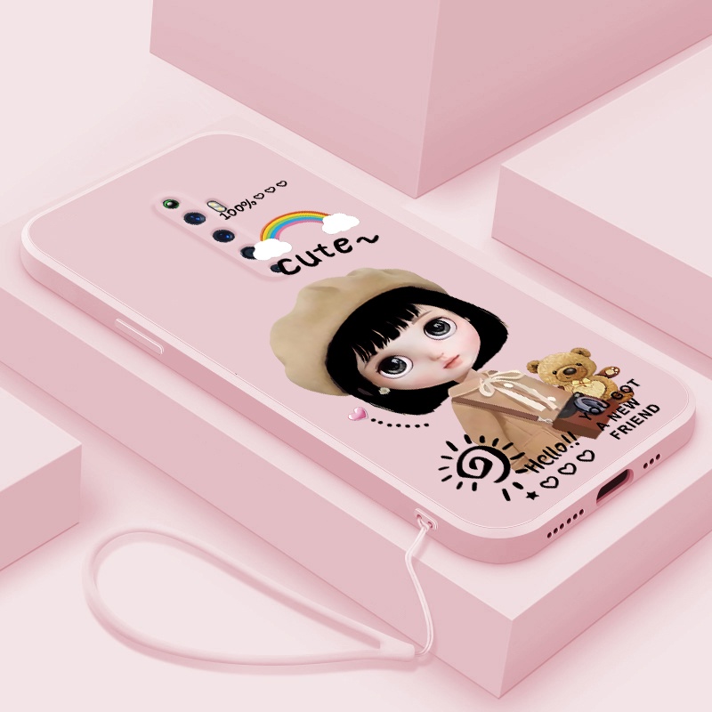 Ốp Điện Thoại tpu Dẻo Họa Tiết Cô Gái Đội Nón Beret Cho oppo RENO 2 RENO Z RENO 3 RENO 3Pro RENO 2F