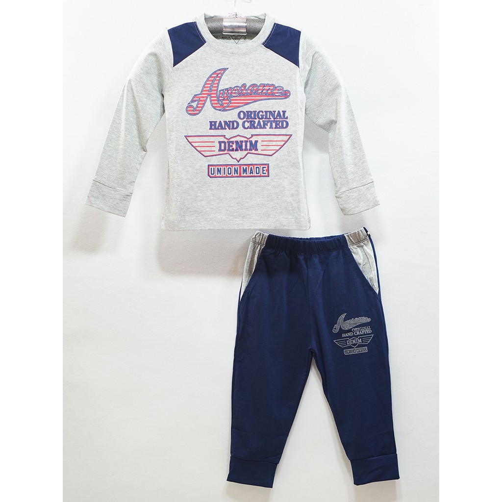 Bộ thun thể thao tay dài bé trai