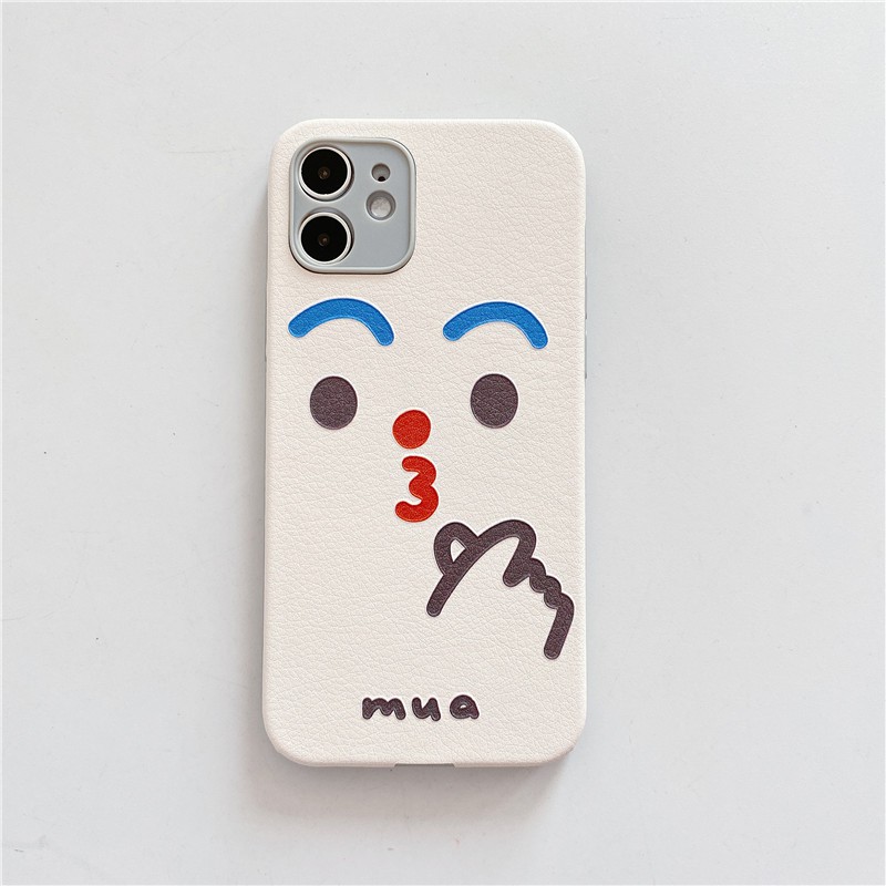 IPhone 11 Pro Max / iPhone12 / iPhone X / iPhone 7 Plus / iPhone 8 / iPhone 6 Lambskin Emoji Cases