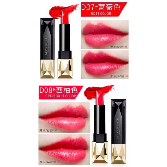 GIÁ SIÊU RẺ Son Thỏi Kim Cương MayCreate Dazzle Color Lipstick Hàng chính hãng