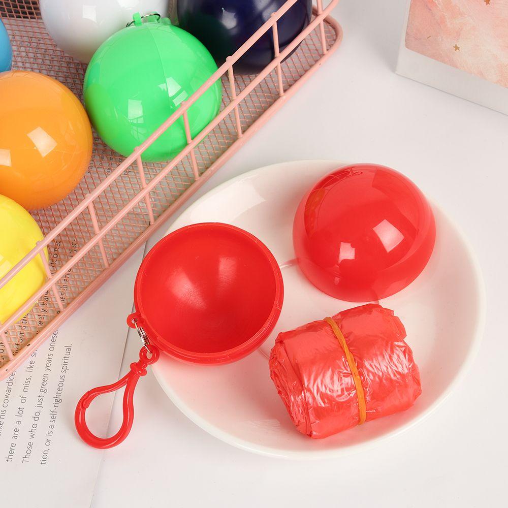 Vỏ Bọc Áo Mưa Bằng Nhựa Nhẹ Có Móc Khóa Hình Quả Bóng Chống Nước Dùng Một Lần Cho Nam Và Nữ