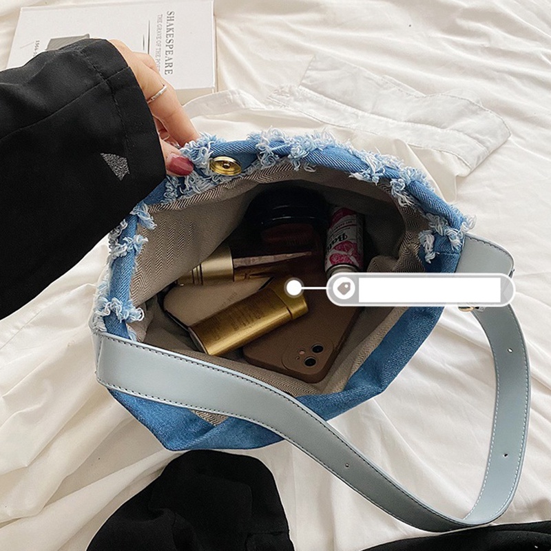 Túi Đeo Chéo Bằng polyester Đính Kim Cương Sức Chứa Lớn Màu Xanh Dương Cho Nữ