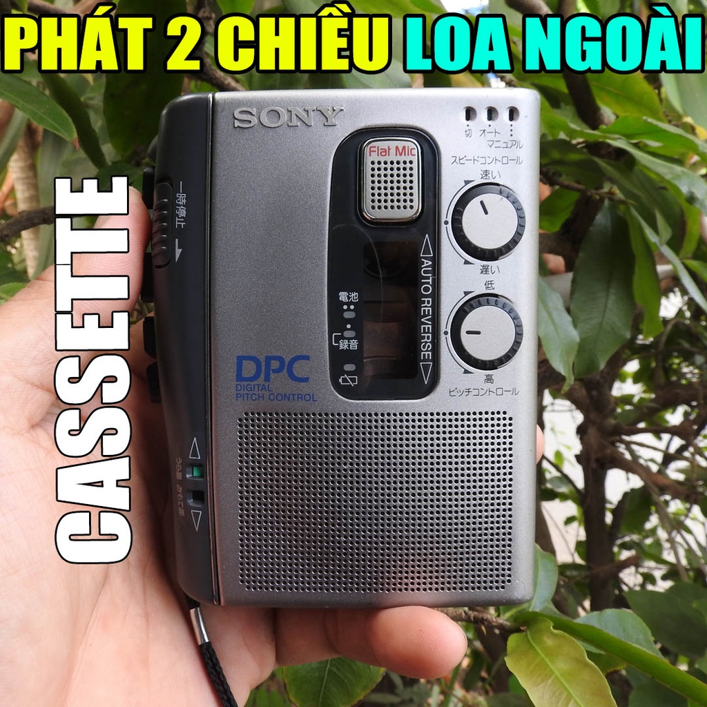 Máy nghe nhạc Cassette Sony TCM-AP10 có loa ngoài phát băng 2 chiều cửa băng kim loại chắc tay máy còn đẹp
