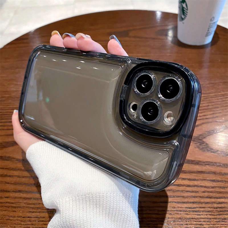 Ốp Điện Thoại Mềm Trong Suốt Có Giá Đỡ Vô Hình Cho iPhone 11 12 13 Pro Max