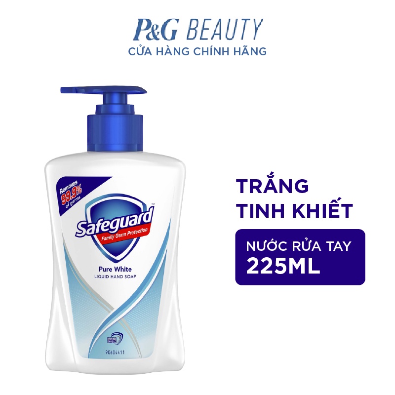 Nước rửa tay Safeguard trắng tinh khiết bảo vệ khỏi vi khuẩn 225ml