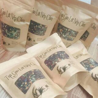 1kg trà gạo lứt nếp cẩm đỗ đen mix thêm lá sen