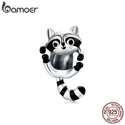 Hạt Trang Sức Bamoer BSC403 Bạc 925 Thật Chính Hãng Hình Gấu Mèo Dễ Thương