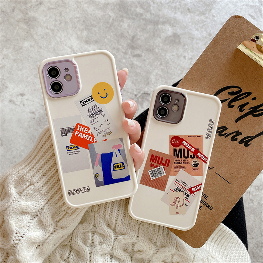 Ốp điện thoại bằng silicon mềm in hình nhãn dán cho iPhone 12pro max 12mini 11Pro Max XS Max XR SE 2020 7 8 Plus | BigBuy360 - bigbuy360.vn