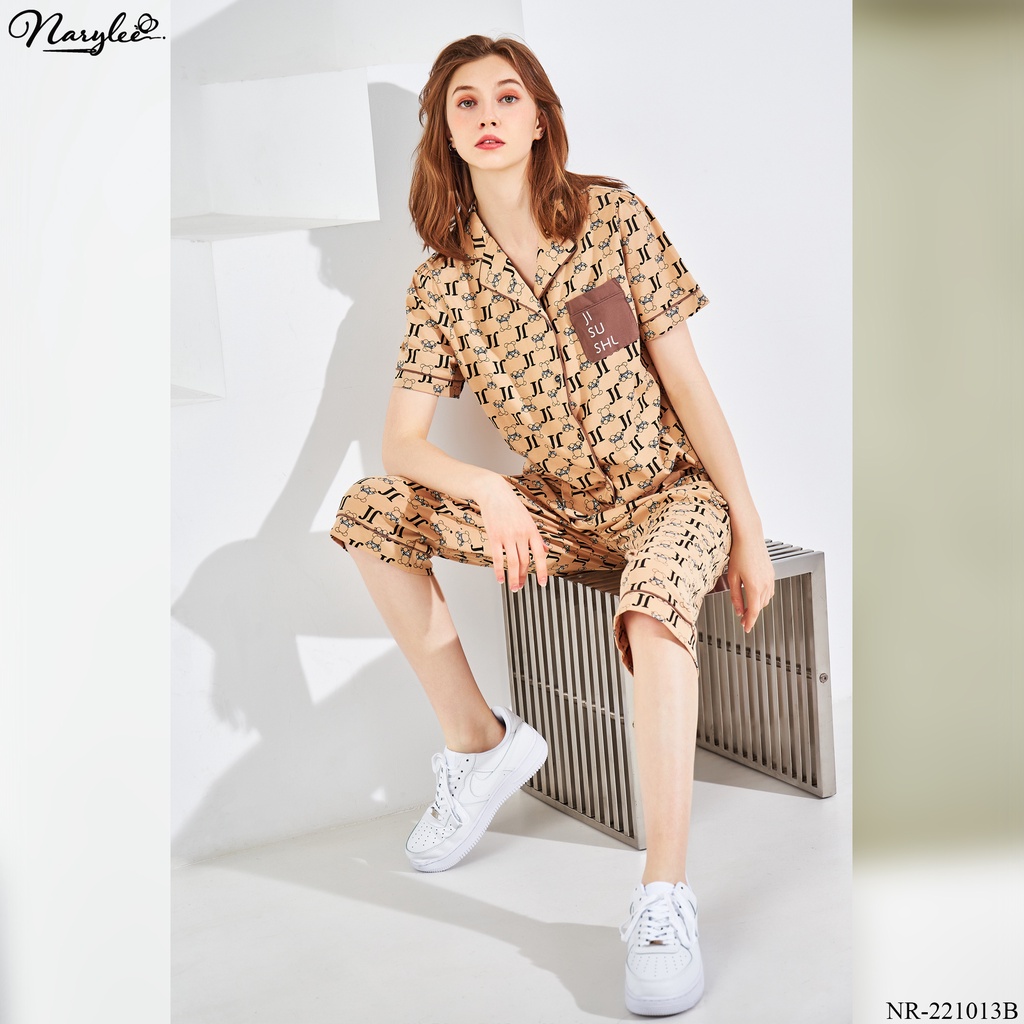 Đồ bộ mặc nhà nữ cao cấp Narylee áo cộc quần lửng chất cotton nhập khẩu mềm mịn chống tia UV kháng khuẩn mã NR - 221013