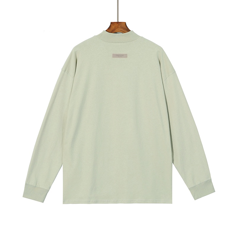 FOG FEAR OF GOD  ESSENTIALS Eighth Season High Round Neck Double Line High Street Loose Casual Chest Flocking Print Long Sleeves