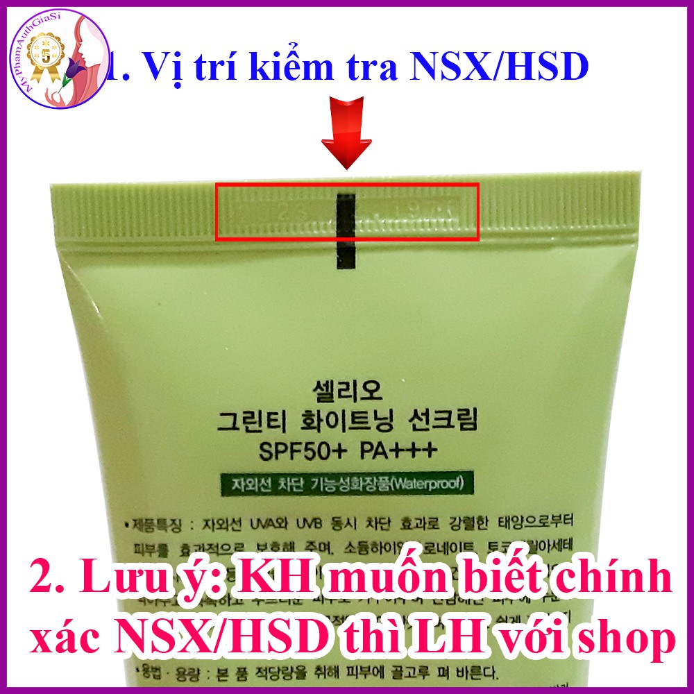 Kem chống nắng Cellio Green Tea SPF50+ PA+++ bảo vệ và an toàn cho da 70g Hàn Quốc