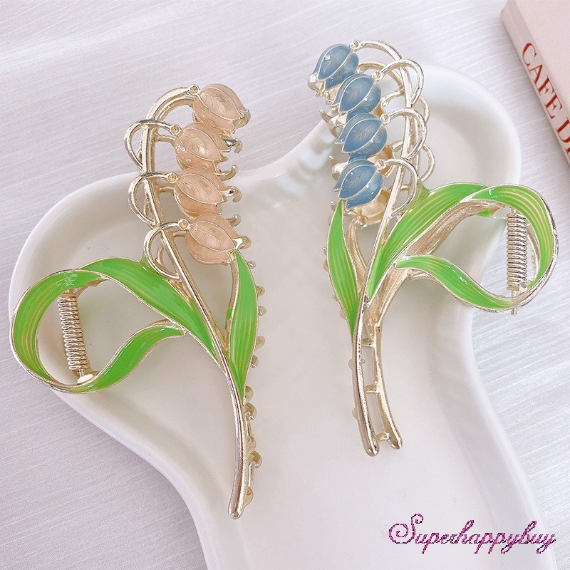Kẹp Tóc Hình Hoa Lily Chống Trượt Thiết Kế Ngọt Ngào Cho Nữ
