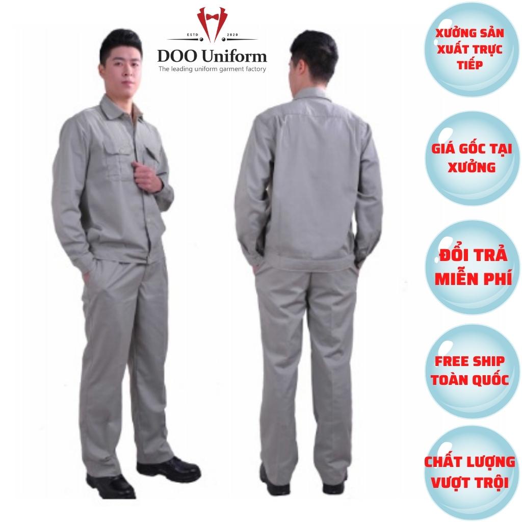 Bộ bảo hộ lao động màu ghi  quần áo lao động [DOO SAFETY]