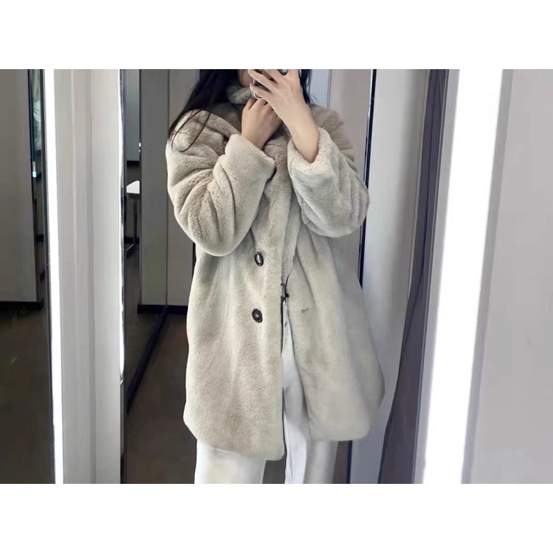 Order áo choàng ZARA xuất dư mùa đông mới của phụ nữ Áo khoác choàng lông nhân tạo | BigBuy360 - bigbuy360.vn