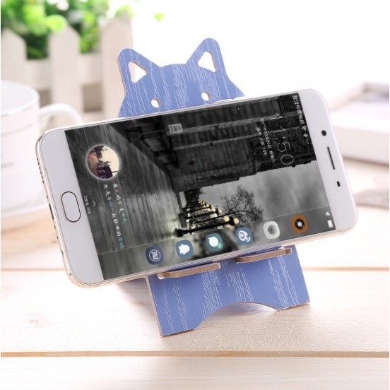 Giá Đỡ Điện Thoại / Đồng Hồ / Điện Thoại Hình Chú Mèo Bằng Gỗ