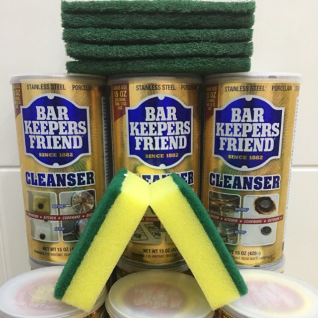 Bột làm sạch - bar keepers friend - làm sạch vách kính, vòi nước, men sứ trắng, bếp từ, xoong nồi,..... bột bkf