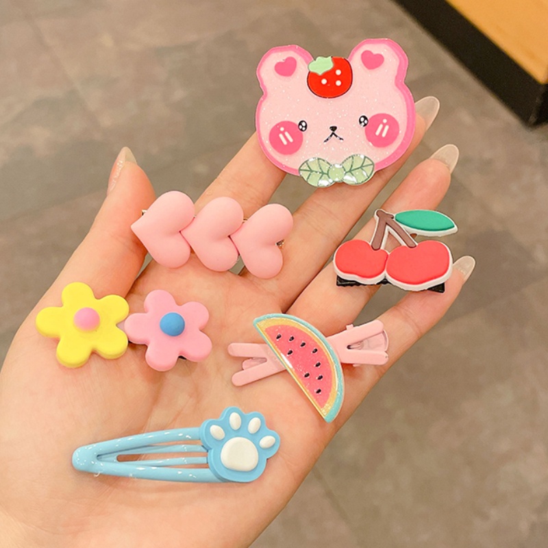 Set 14 Kẹp Tóc Hoạt Hình Dễ Thương Cho Bé Gái