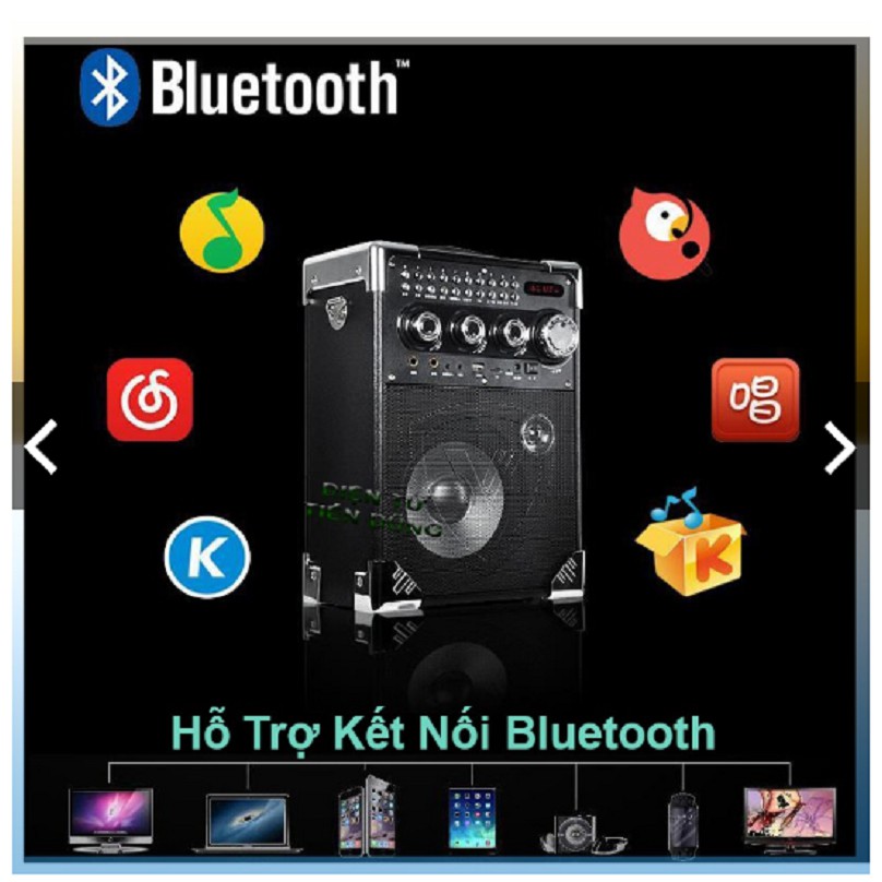 Loa bluetooth karaoke Vanensong K66 cao cấp + kèm micro không dây